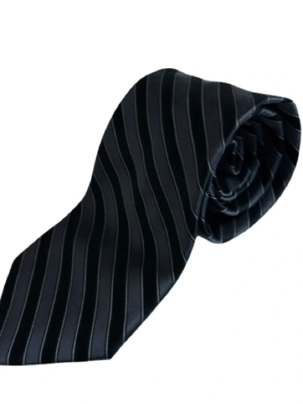 Calvin Klein Men Classic Elegant Black & Gray Pinstripe Silk Formal Business Tie